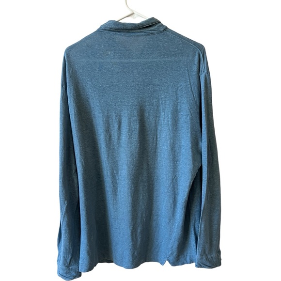 SOLD MASSIMO ALBA LONG SLEEVE POLO PURE LINEN SHIRT CUFFS 5 BUTTON PLACKET XL - Picture 3 of 11